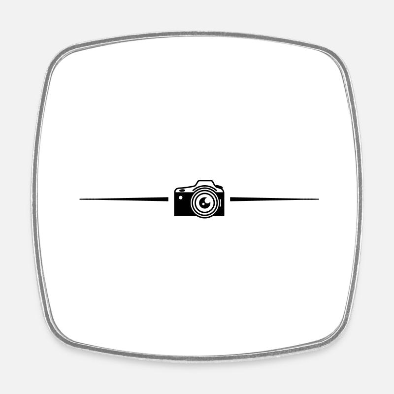 Kamera Linie icon - Viereckiger Kühlschrankmagnet - Weiß