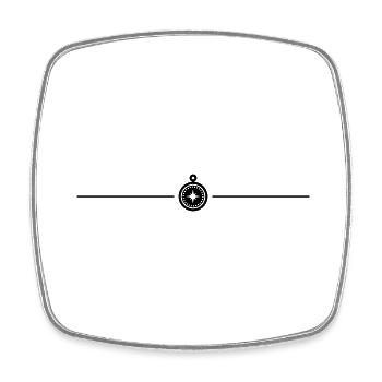 Icône de ligne de boussole - Magnet carré - blanc - Devant