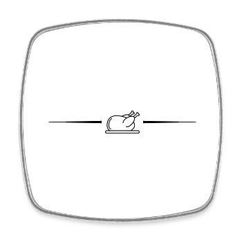 Chicken icon line - Square fridge magnet - white - Front