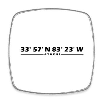 Athens Coordinates - Square fridge magnet - white - Front