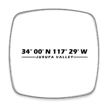 Jurupa Valley Coordinates - Square fridge magnet - white - Front
