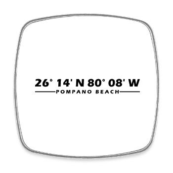 Pompano Beach Coordinates - Square fridge magnet - white - Front