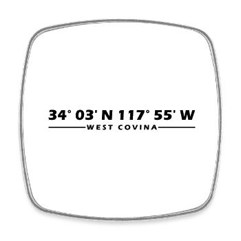 West Covina Coordinates - Square fridge magnet - white - Front