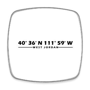 West Jordan Coordinates - Square fridge magnet - white - Front