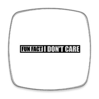I don't care fact - Square fridge magnet - white - Front