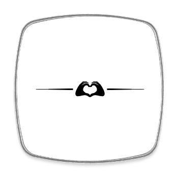 Hands Heart Line - Square fridge magnet - white - Front