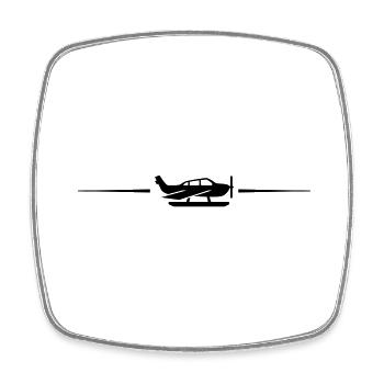 Ligne d’avion - Magnet carré - blanc - Devant