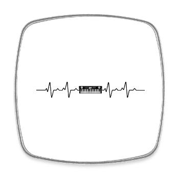 Piano Heartbeat pianist gift - Square fridge magnet - white - Front