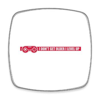 get older level up - Square fridge magnet - white - Front