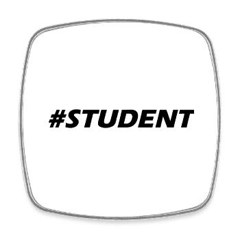 Student schwarz modern simple Design - Viereckiger Kühlschrankmagnet - Weiß - Vorne
