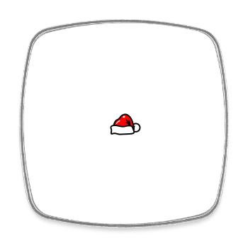 Symbole de Noël Chapeau de Père Noël - Magnet carré - blanc - Devant