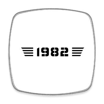 Year of birth Born In 1982 - Made in 1982 - Square fridge magnet - white - Front