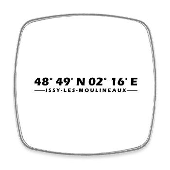 Issy-les-Moulineaux coordinates - Square fridge magnet - white - Front