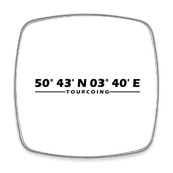 Tourcoing coordinates - Square fridge magnet - white - Front