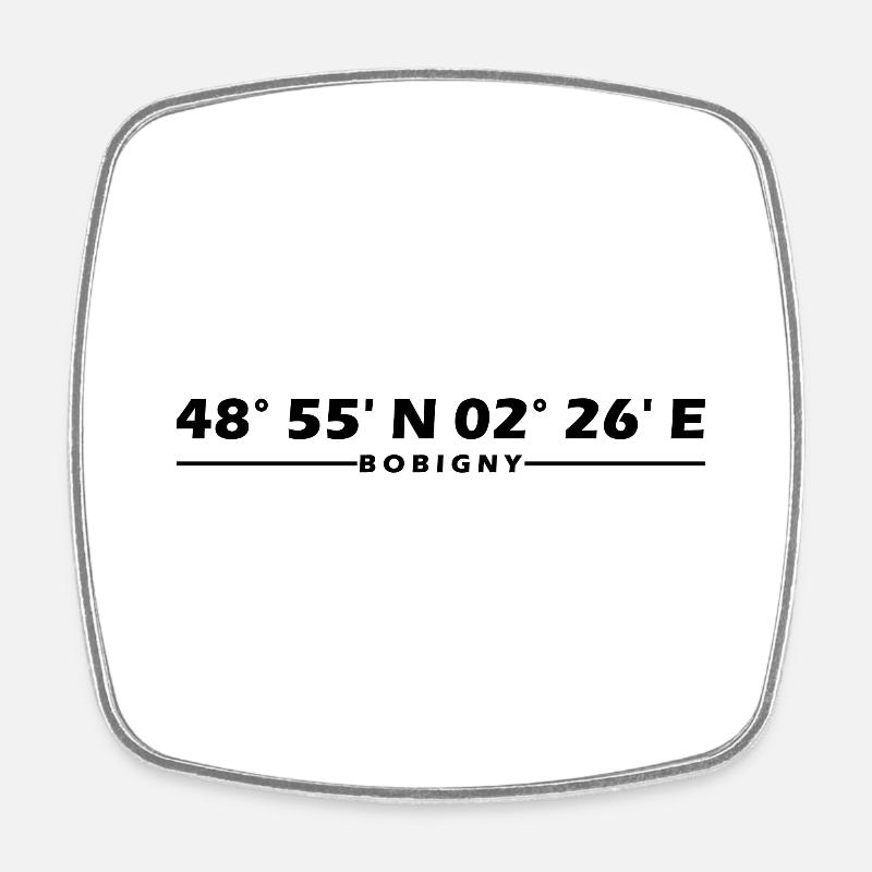 Coordonnées de Bobigny - Magnet carré - blanc