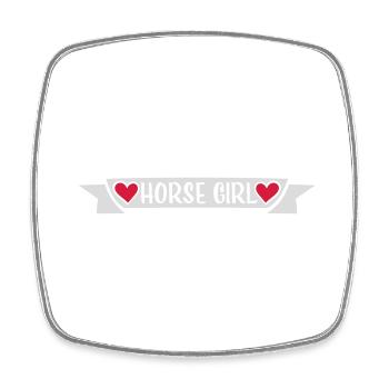 Citation de fille de cheval disant - Magnet carré - blanc - Devant