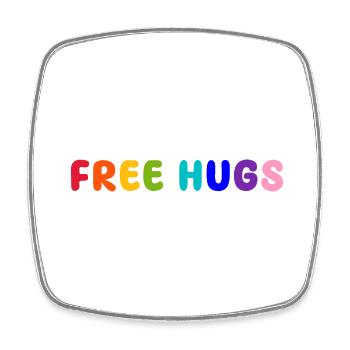 free hugs - Viereckiger Kühlschrankmagnet - Weiß - Vorne