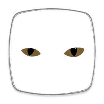 Mysterious cat eyes - bronze - Square fridge magnet - white - Front
