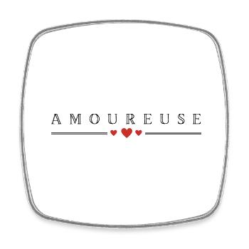 Amoureuse - Magnet carré - blanc - Devant