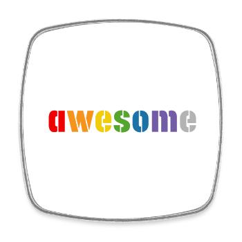 Rainbow shirt awesome, LGBT lgbtqi queer - Viereckiger Kühlschrankmagnet - Weiß - Vorne