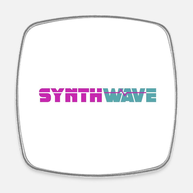 Synthwave - Square fridge magnet - white