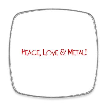 Le Garage Du Metal - Peace, Love & Metal - Magnet carré - blanc - Devant