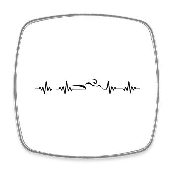 Heartbeat Motorcycle Black - Square fridge magnet - white - Front