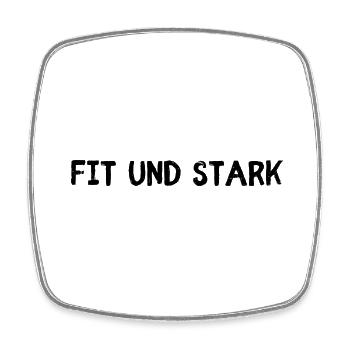 Fit und stark - Viereckiger Kühlschrankmagnet - Weiß - Vorne