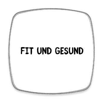 Fit und gesund - Viereckiger Kühlschrankmagnet - Weiß - Vorne