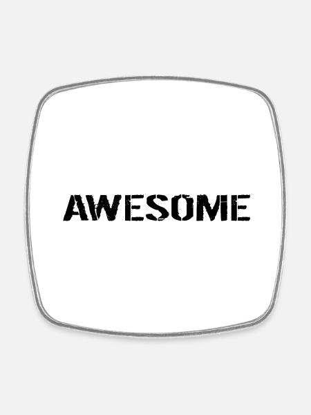 Awesome black - Viereckiger Kühlschrankmagnet - Weiß