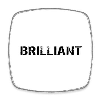 Brilliant black - Square fridge magnet - white - Front