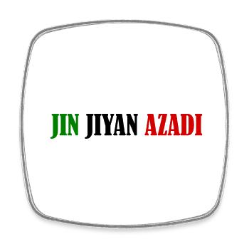 jin jiyan azadi women life freedom - Magnet carré - blanc - Devant