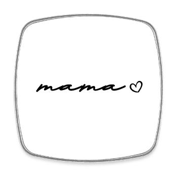 Mama Herz - Viereckiger Kühlschrankmagnet - Weiß - Vorne