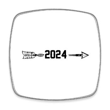 2024 Pfeil - Viereckiger Kühlschrankmagnet - Weiß - Vorne