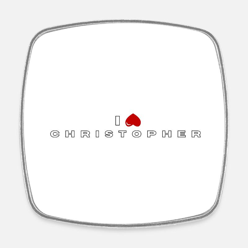 I hate Christopher - Square fridge magnet - white