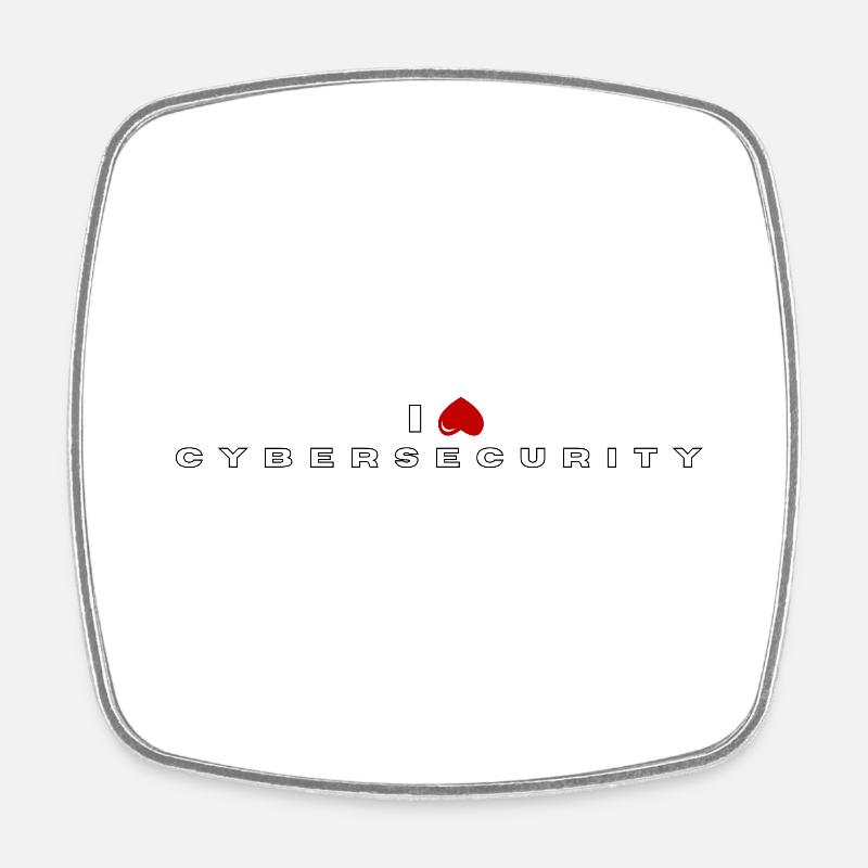 I hate Cybersecurity - Square fridge magnet - white