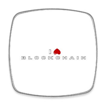 I hate Blockchain - Square fridge magnet - white - Front
