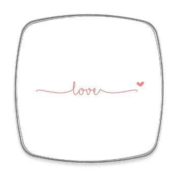 Love - Viereckiger Kühlschrankmagnet - Weiß - Vorne