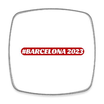 Barcelona 2023 - Viereckiger Kühlschrankmagnet - Weiß - Vorne
