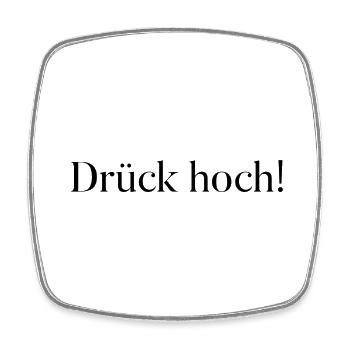 T-Shirt "Drück hoch" - Viereckiger Kühlschrankmagnet - Weiß - Vorne
