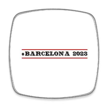Barcelona 2023 - Viereckiger Kühlschrankmagnet - Weiß - Vorne