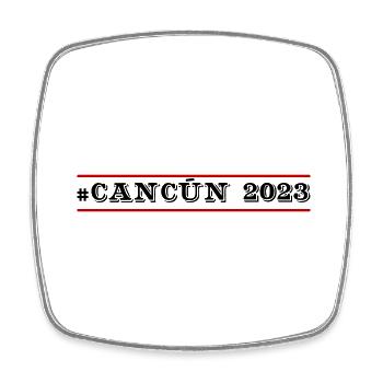 Cancun 2023 - Viereckiger Kühlschrankmagnet - Weiß - Vorne