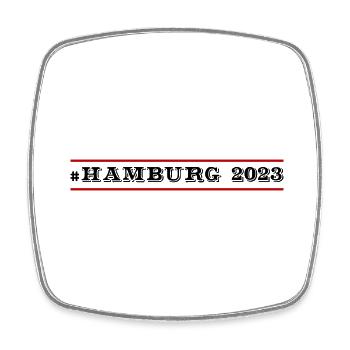 Hamburg 2023 - Viereckiger Kühlschrankmagnet - Weiß - Vorne