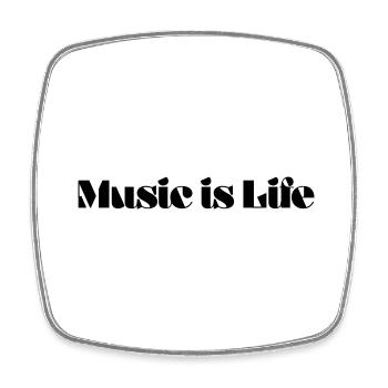 Music is Life - Square fridge magnet - white - Front