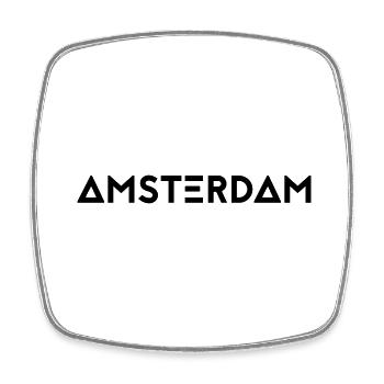 AMSTERDAM - Viereckiger Kühlschrankmagnet - Weiß - Vorne