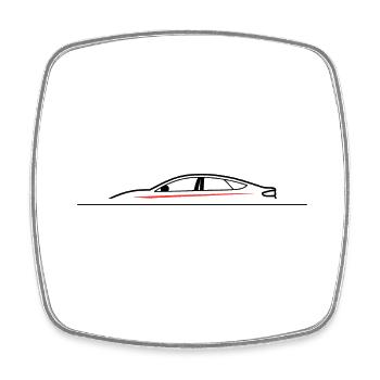 Car Silouhette - Viereckiger Kühlschrankmagnet - Weiß - Vorne