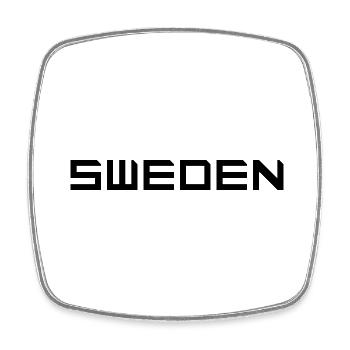 Sweden - Square fridge magnet - white - Front