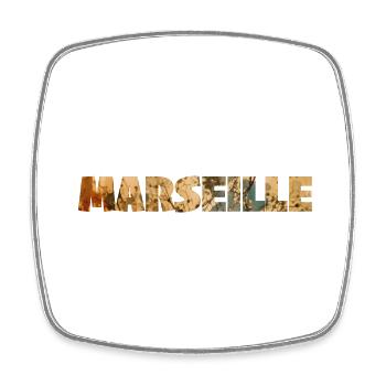MARSEILLE COLORFUL - Square fridge magnet - white - Front