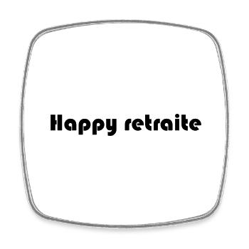RETRAITE. RETRAITE. RETRAITEE. SENIOR. MAMIE. PAPY - Magnet carré - blanc - Devant