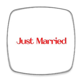 I LOVE YOU. COUPLE. JUST MARRIED. EVJF. LOVE - Magnet carré - blanc - Devant